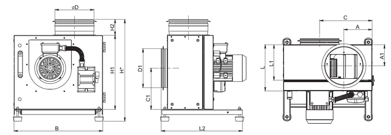 Промышленный вентилятор Salda KF T120 400-4 L3 цена 67280.00 грн - фотография 2