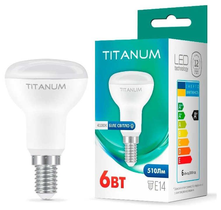 Светодиодная лампа Titanum R50 6W E14 4100K (TLR5006144) в интернет-магазине, главное фото