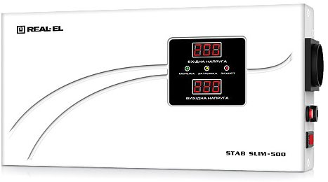 Стабилизатор напряжения REAL-EL STAB SLIM-500, white (EL122400006) в интернет-магазине, главное фото